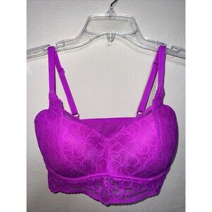Victoria Secret Bra Sz S/D-DD Purple Underwired Lined Adjustable Strap Pullover